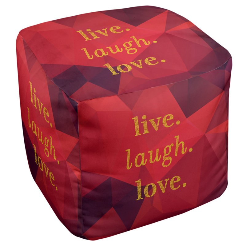 Upholstered Ottoman, Ruby/Gold