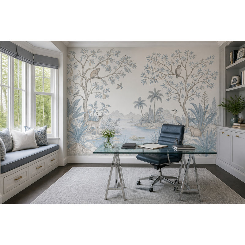 Papier peint chinois Paysage chinois, 160"x108", Peel and Stick