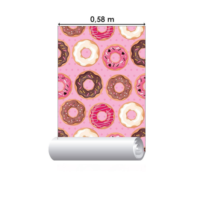 Rouleau de papier peint adhésif L 126 po x l 24 po Aynara, Rose
