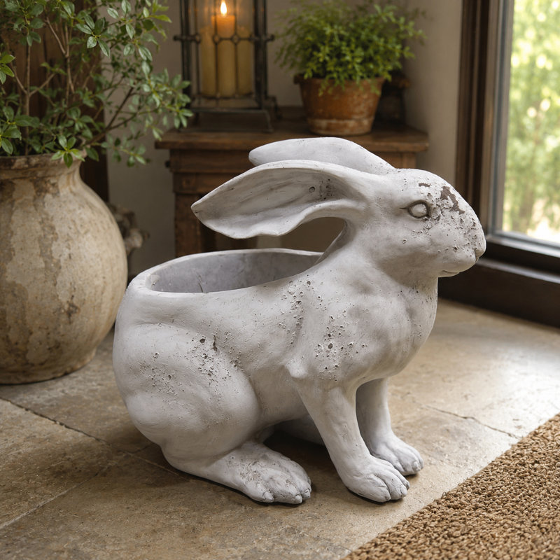 Pot à fleurs en résine, H 15 po x l 15 po x P 8,30 po