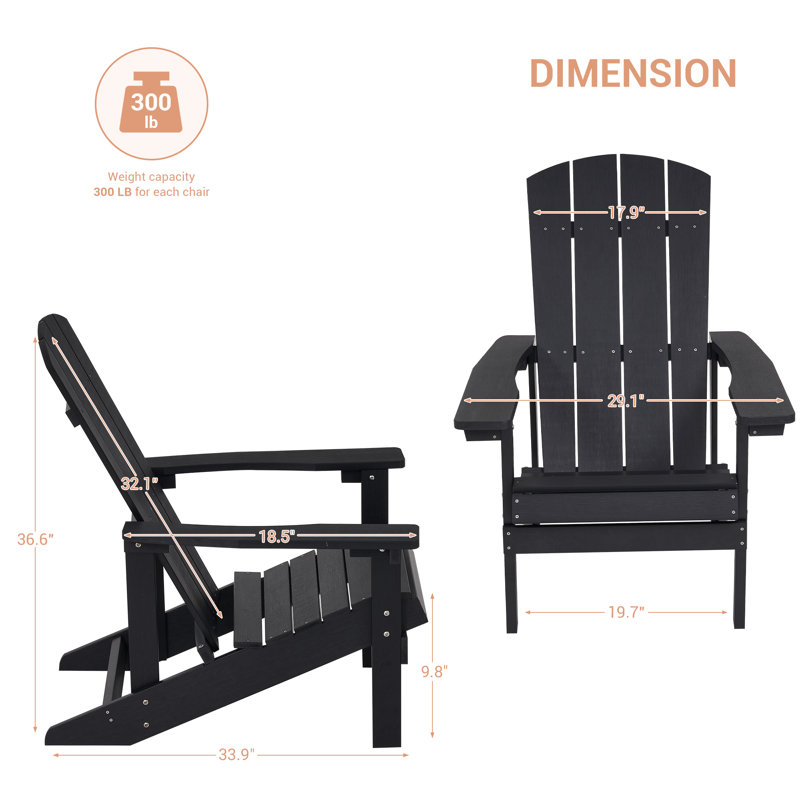 Fauteuil inclinable Kieth Riran Adirondack, Noir
