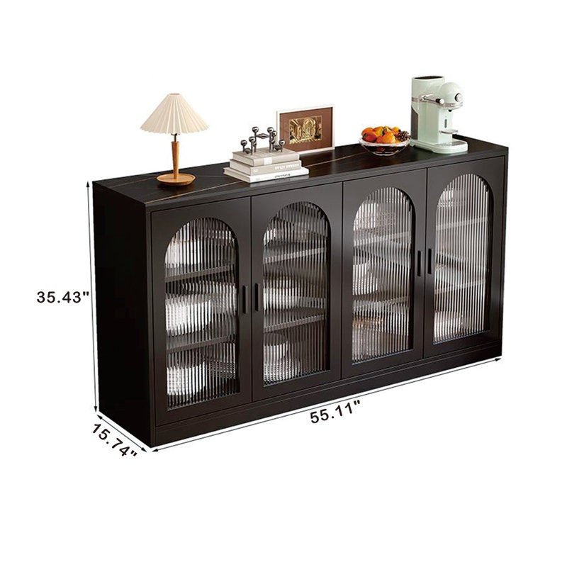 Buffet Passabe, Noir, H 35,43 po x l 55,11 po x P 15,74 po