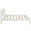 Structure de lit plateforme avec tête de lit, support à lattes de bois, aucun sommier requis, simple, blanc-2120827467-2120827460