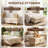 Rectangular Storage Ottoman Bench With Hinged Lid, Faux Leather Footrest For Living Room, Bedroom, Entryway, Champagne, 35"X23.5"X17.5"-487873023