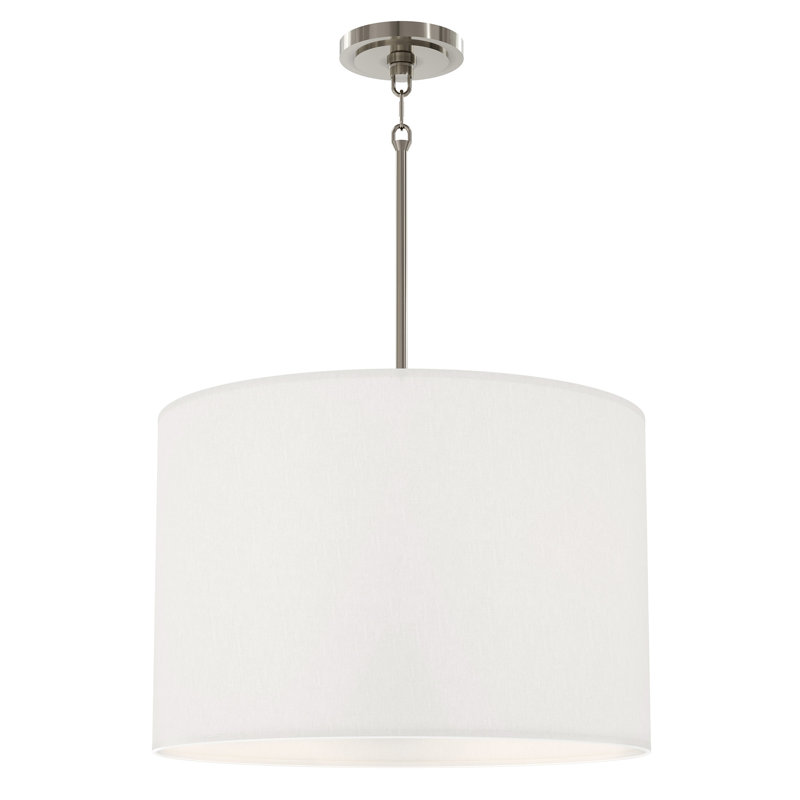 Jack Pendant - 4-Light - Modern Brass - Shannon Oyster Fabric, Polished Nickel, Shannon Oyster