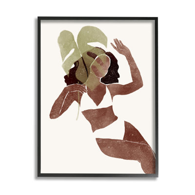 «Monstera Leaf Girl Earth Tones» par Yuyu Pont - impression