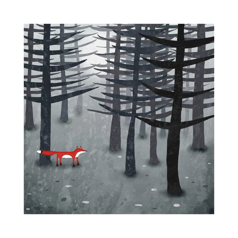 The Fox and the Forest 1 Piece Wrapped Canvas Wall Art, 30.48cm H x 30.48cm W x 1.91cm D