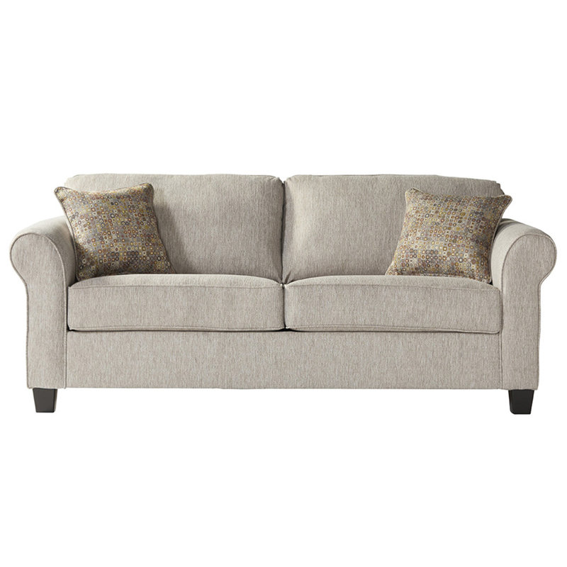 Ahniyla Upholstered 78'' Sleeper Sofa, Beige Polyester