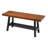 40-Inch Rustic Solid Wood Storage Bench With Metal Frame