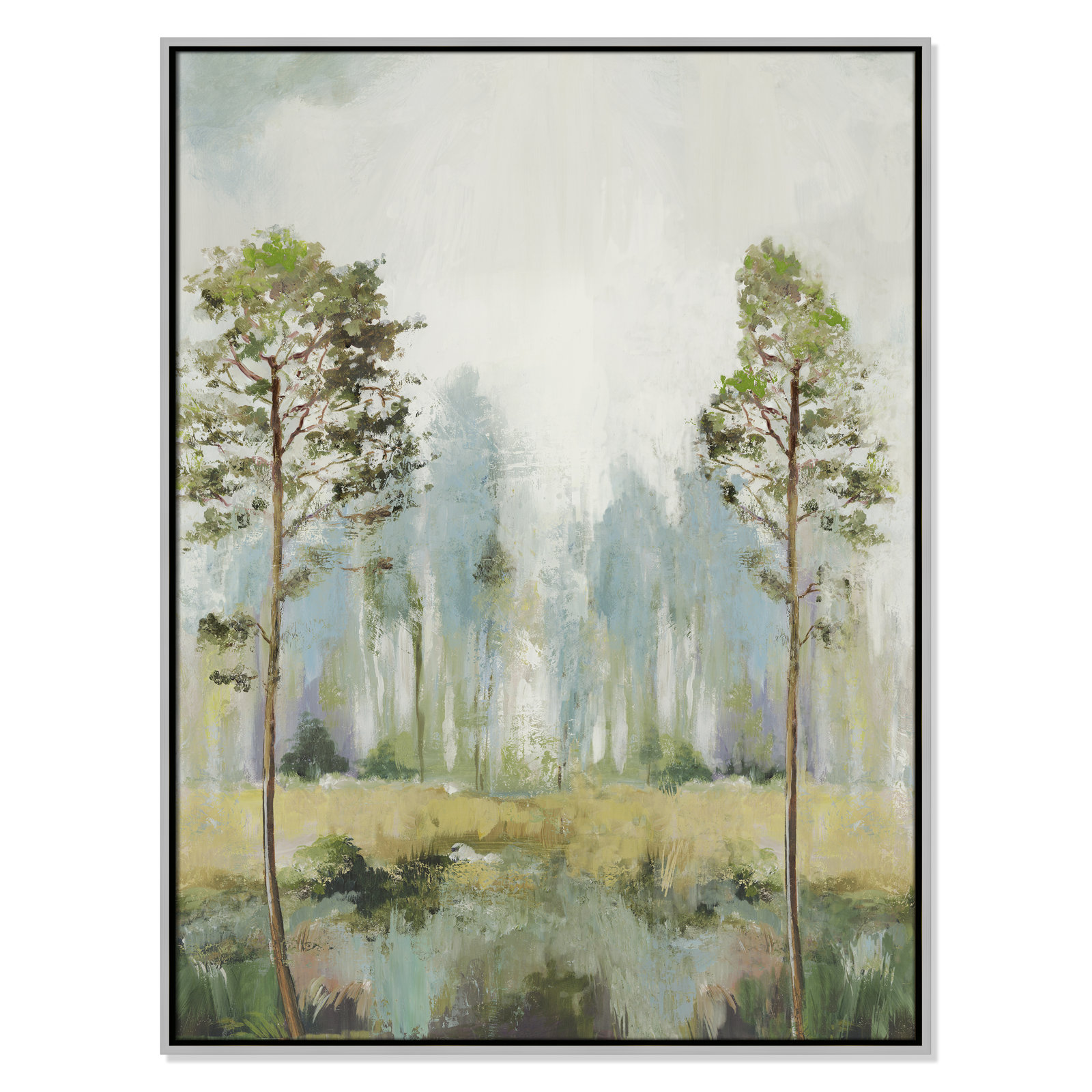 Teton "Tall Green Trees II" Print by Allison Pearce, 41.5" H x 31.5" W, Silver