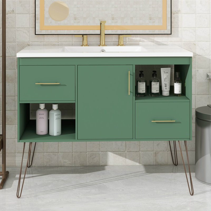 Meuble-lavabo simple 36 po avec 2 tiroirs et 2 compartiments