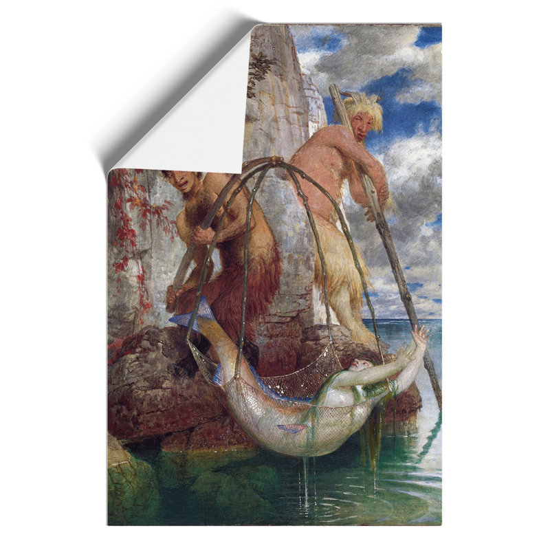 Mermaid Caught In The Net - No Frame Print, 30cm H x 21cm W x 0.1cm D
