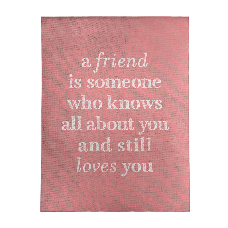 Tapis en chenille poly citation «Love & Friendship» Quotes, Rectangle 5 pi x 7 pi