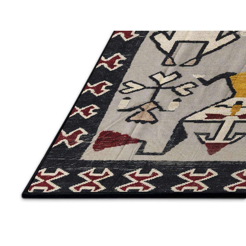 Wool Abstract Indoor Rug, Rectangle 2' x 4'