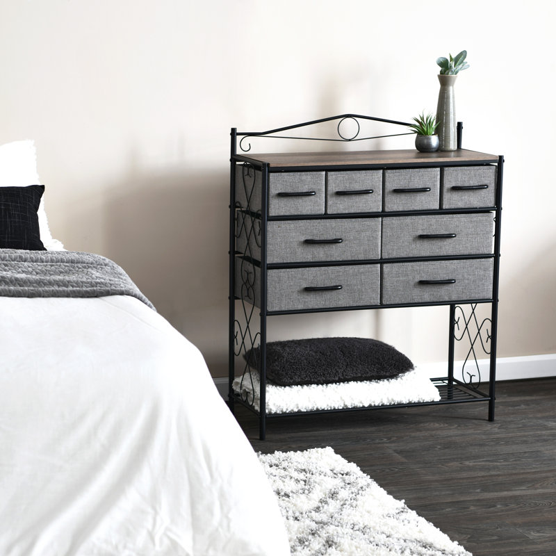 Coastal Oak & Iron Vintage 8-Drawer Sideboard, Coastal Oak