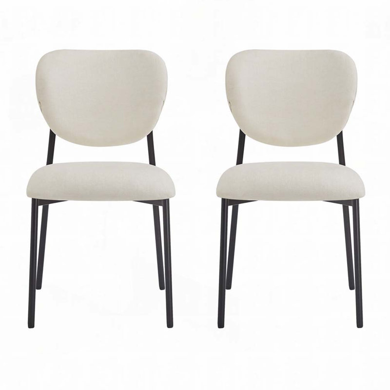 Chaises de salle à manger rembourrées avec pieds en métal