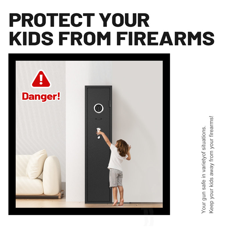 4-5 Digital Rifle Gun Safe with Upgraded Digital Panel and LED,Which with Alarm and Mute Function