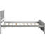 Lit simple en bois gris avec tête de lit stable et plateforme