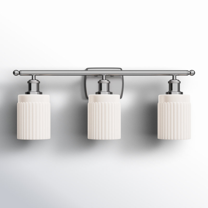 Éclairage pour meuble-lavabo à intensité variable 3 lumières Kamena, Ampoule DEL 6 watts Vinage, Blanc mat