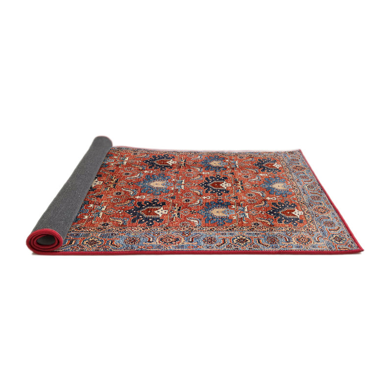 Tapis oriental rouge et bleu, Rond 6 pi