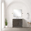 Meuble-lavabo simple en chêne brun 36 po X P 22 po D, dessus en quartz blanc et ensemble de robinet-117980216