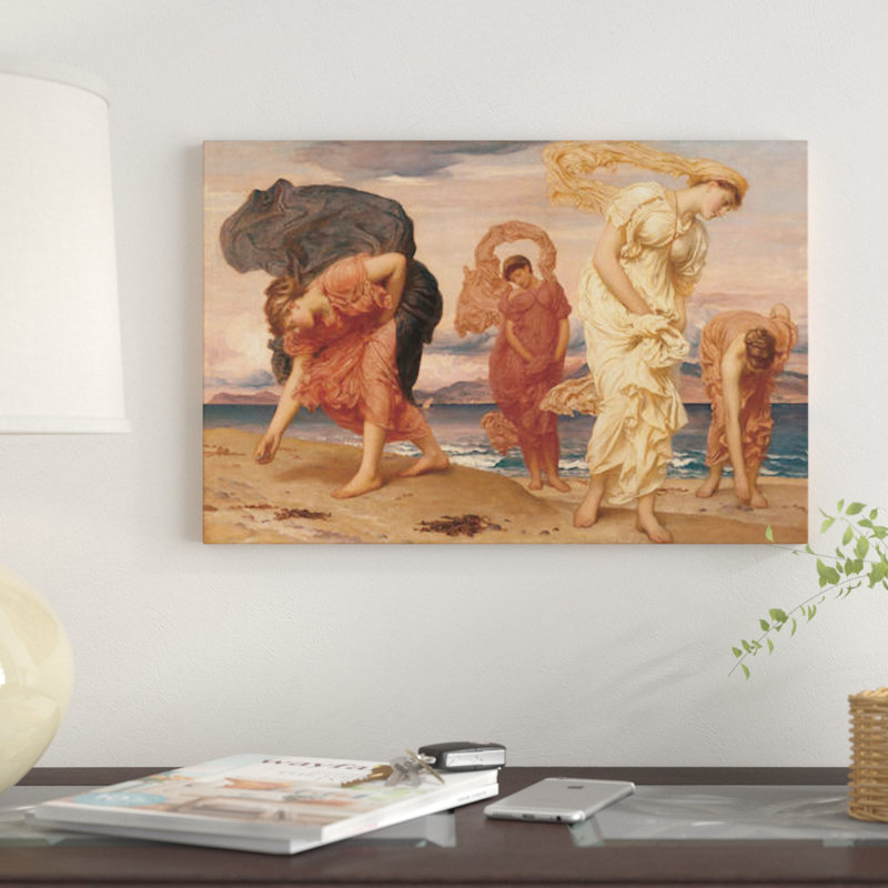 « par the sea » par frederick leighton, impression sur toile, H 26 po x l 40 po x P 1,5 po, Pas de tapis, Toile tendue