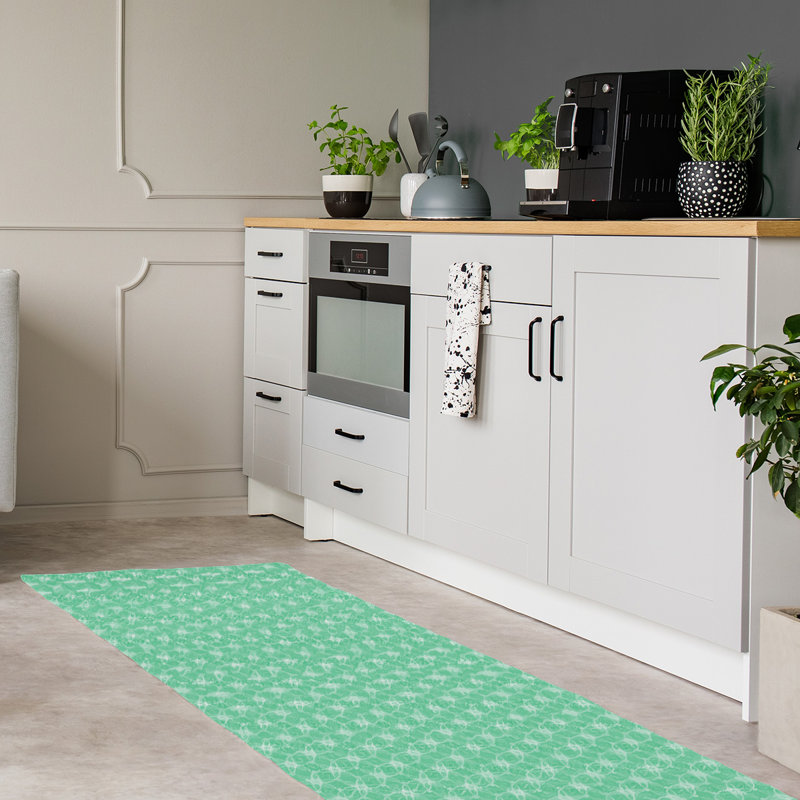 Tapis de zone verte cercles ornés, Tapis de couloir 2 pi 6 po x 8 pi