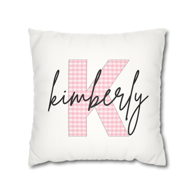 Personalized  Name Pillow Cover Custom Kids Name & Initial Throw Pillow