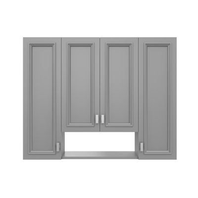 Modern Bathroom Cabinet with 5 Adjustable Shelves, Wall-Mounted Medicine Cabinet for Bathroom, Soft-Closing Hinges, Open Shelving Design