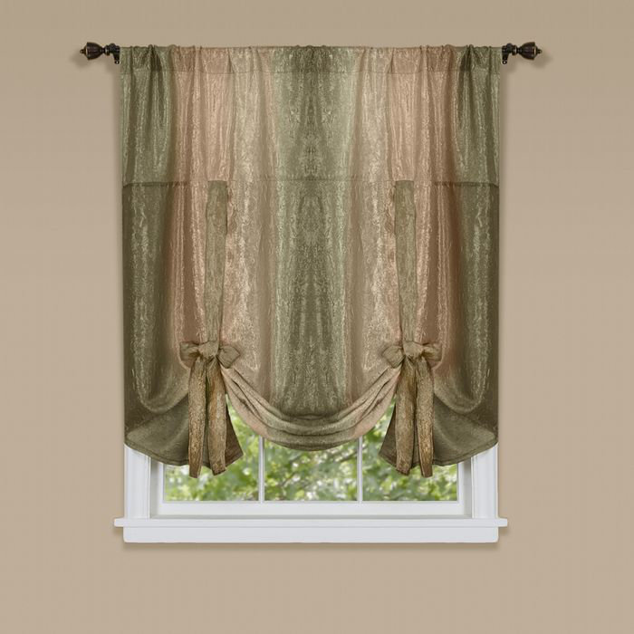 Panneau de rideau simple semi-transparent Aldreda, Terre
