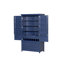 Grande armoire de rangement autoportante en bois avec 8 portes, 3 tablettes réglables, 7 tiroirs et 8 supports à vin pour une organisation efficace-1289533890