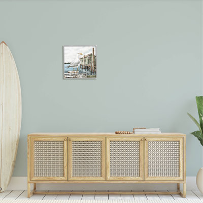 «Coastal Seagull» perché à la marina, estampe numérique par James Harris