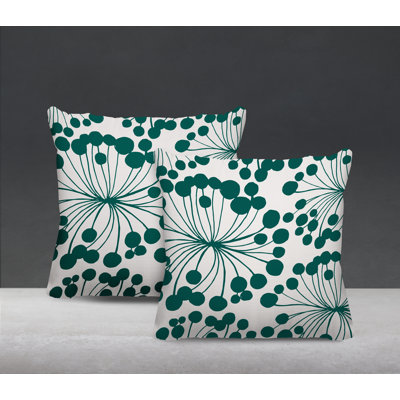 Floral Outdoor Reversible Throw Pillow