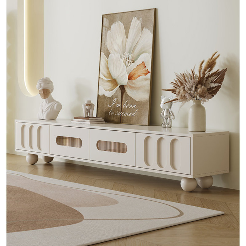 Crédence de rangement simple blanc 86,6 po