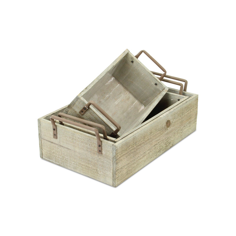 Ensemble de 3 caisses en bois