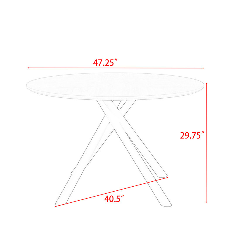 Geraro Round Dining Table with Cross Legs