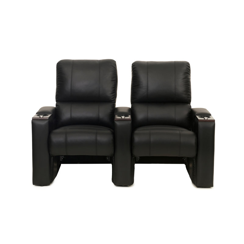 Faux Leather Home Theater Seating with Cup Holder