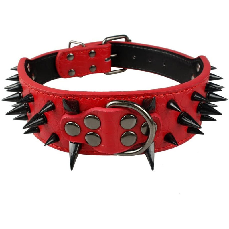 Collier pour chien chiot clouté en cuir PU clouté, 17 à 20 po de longueur