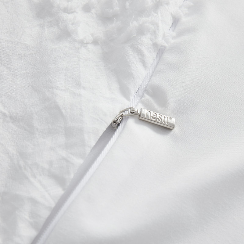Ensemble de housse de couette Modern Boho, Housse de couette pour très grand lit et 2 très, Blanc