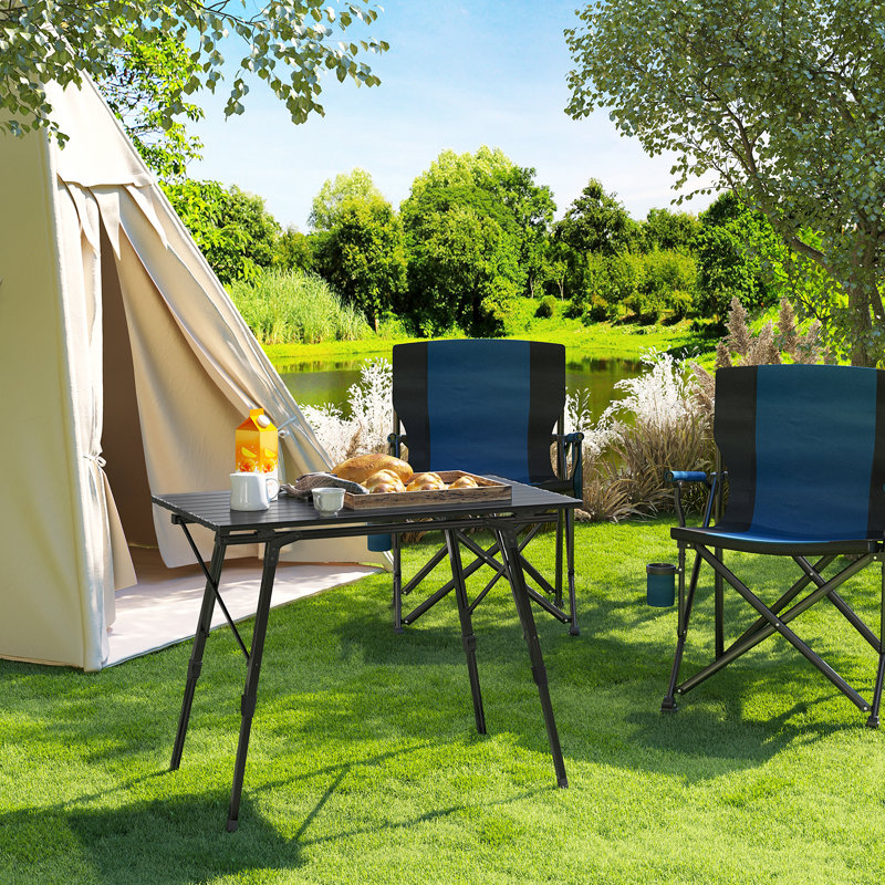 Morrice Dakota Fields Rectangular Camping Table, 69cm H x 90cm L x 52cm D, Black