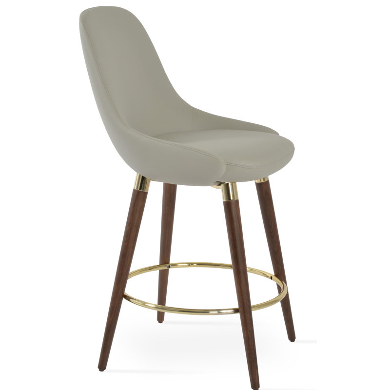 Tabouret de bar Gazel, Tabouret de comptoir (assise de 24 po de hauteur), Gris clair