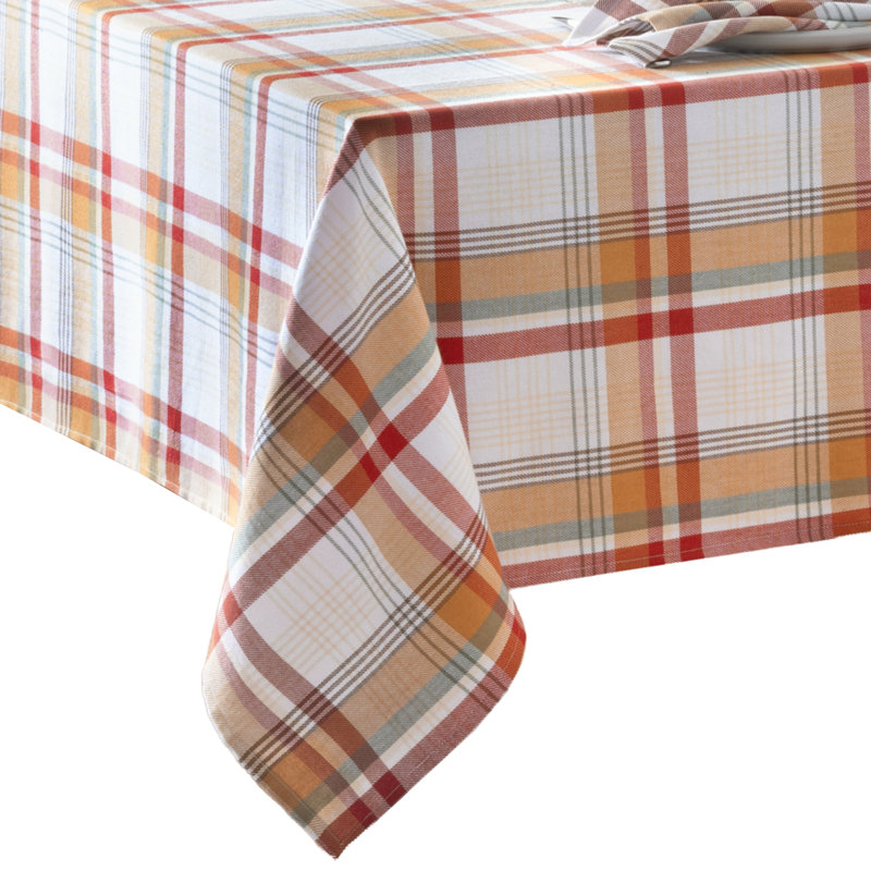 Torrey Plaid Harvest Cotton Rectangle Tablecloth, 60" W x 84" L