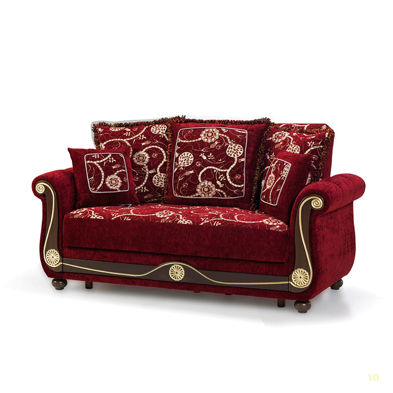 Canapé convertible avec rangement Primenest Timeberline, Rouge