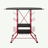 Gaming Storage Stand With 2 Fixed Carbon Laminate Shelves In Black And Red