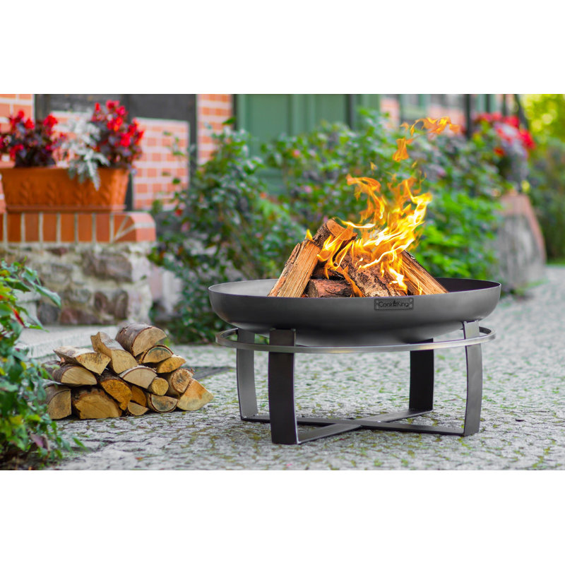 Cook King 31.5" Black Steel Round Wood Burning Fire Pit