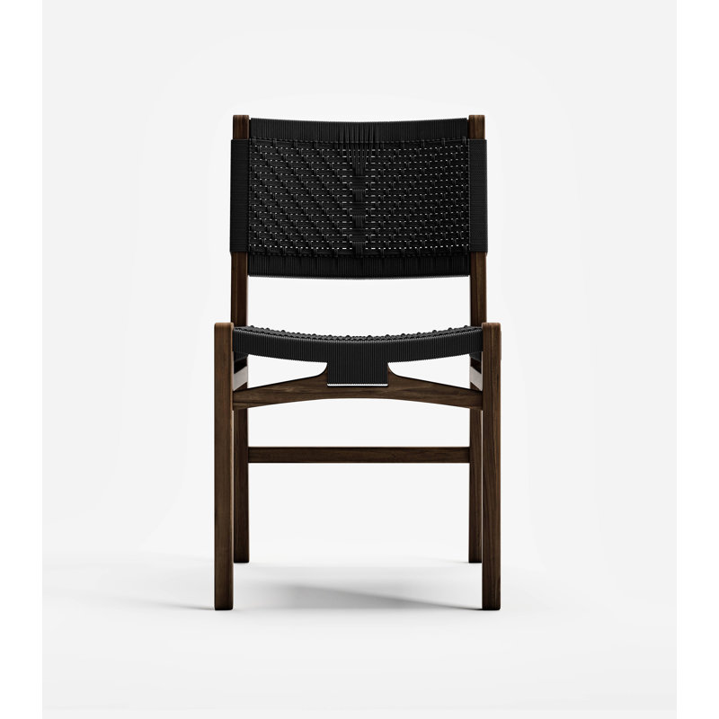 Chontales Dining Chair, Black V Braided Cord, Coffee
