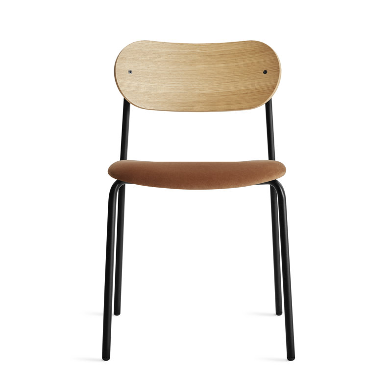 Chaise SideBySide, Velours cuivre, Chêne blanc