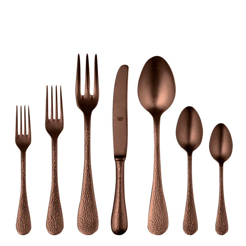 Epoque Pewter Flatware Set - 32 Pieces - Bronze, Pewter Bronze