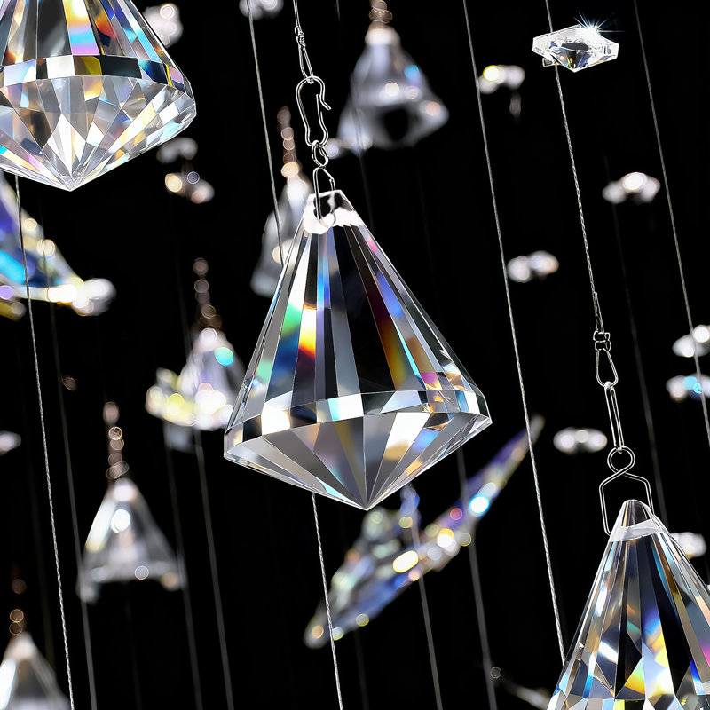 Plafonnier moderne 10 lumières à DEL en cristal