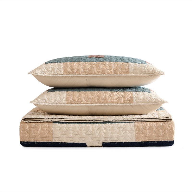 Ensemble de courtepointe Shiprokk brun clair, King Quilt + 2 King Shams